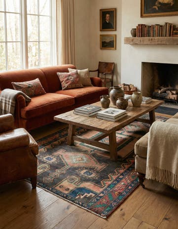 4' 8 x 8' Hand Knotted Ultra Vintage Persian Wool Rug