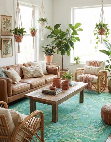 Spring Green Washable Francesca Rug