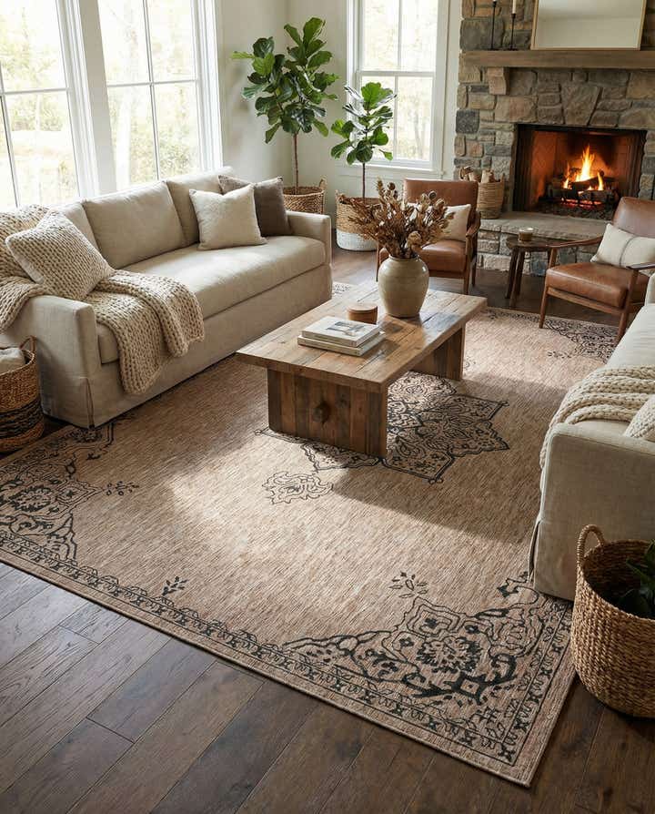 10' x 14' Easy-Clean Traditional Indoor / Outdoor Rug
