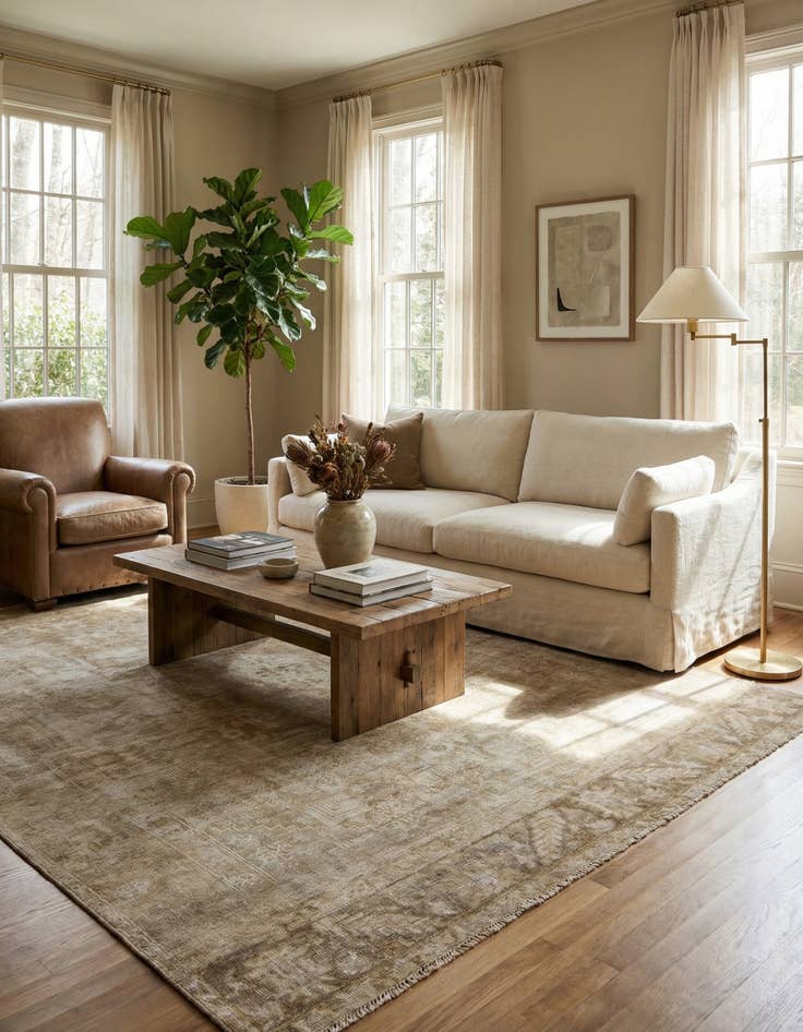 Detail image of 6' 6 x 9' 5  Hand Knotted Ultra Vintage Persian Wool Rug