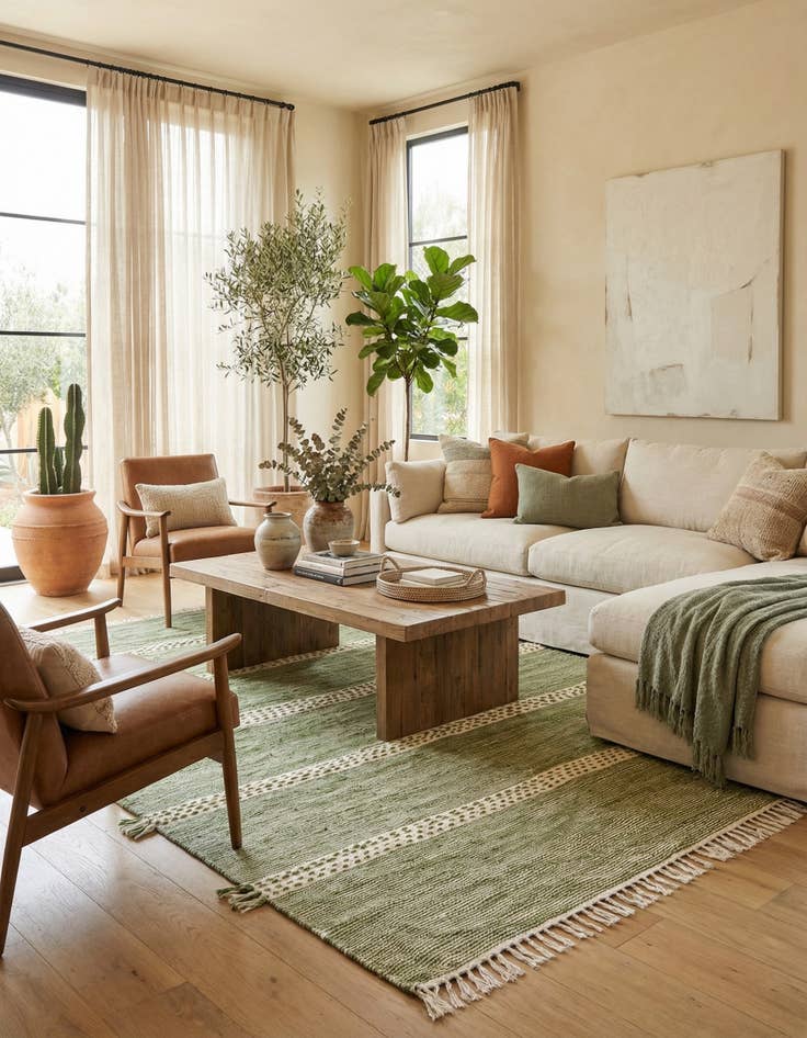 Detail image of 6' 6 x 10'  Hand Knotted Moroccan Wool Rug