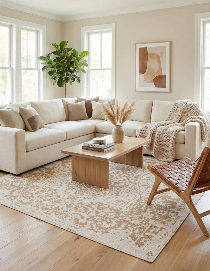 Detail image of 13' x 13'  Washable Jill Zarin Dubai Indoor / Outdoor Square Rug