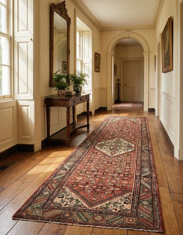 3' 3 x 10' 4 Hamedan Wool Runner Rug