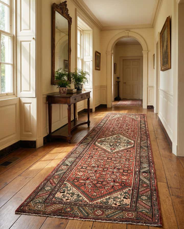 3' 3 x 10' 4 Hamedan Wool Runner Rug