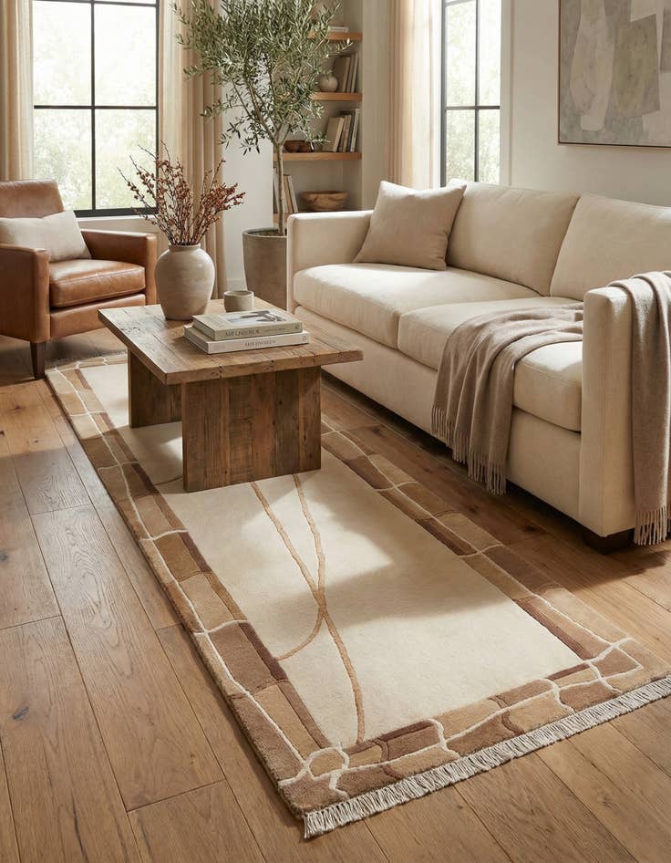 Detail image of 2' 7 x 9' 7  Hand Knotted Darya Wool Runner Rug