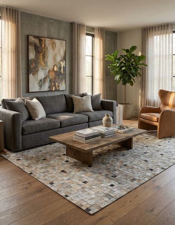 5' 4 x 7' 6 Cowhide Stocks Rug