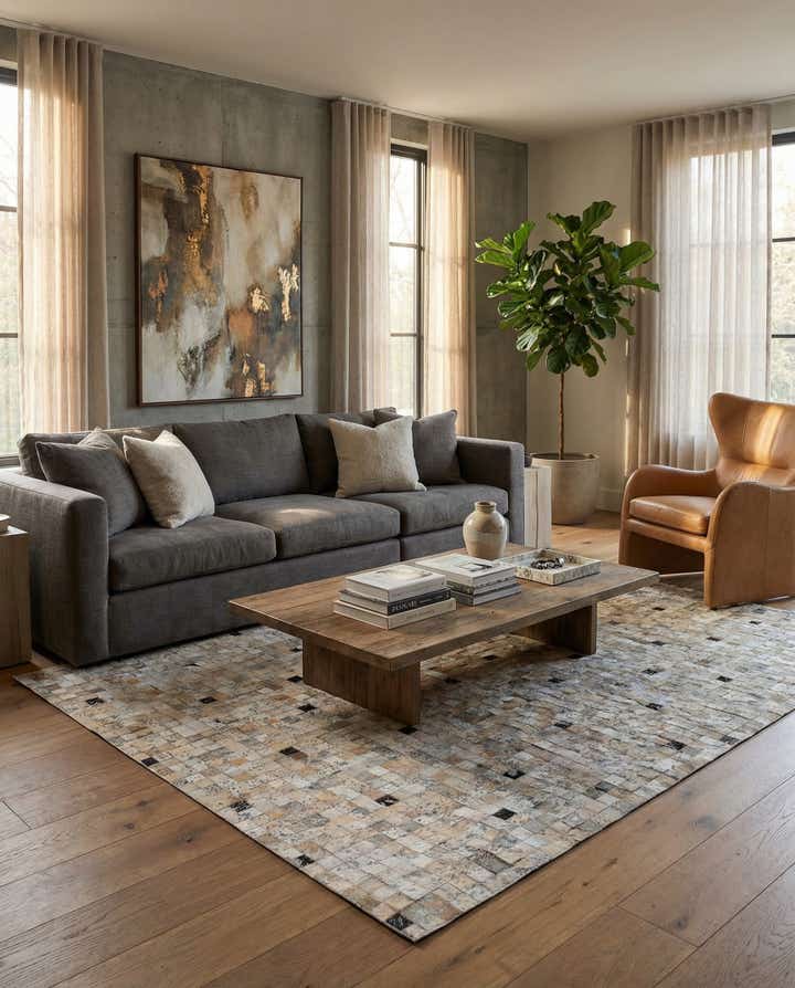 5' 4 x 7' 6 Cowhide Stocks Rug