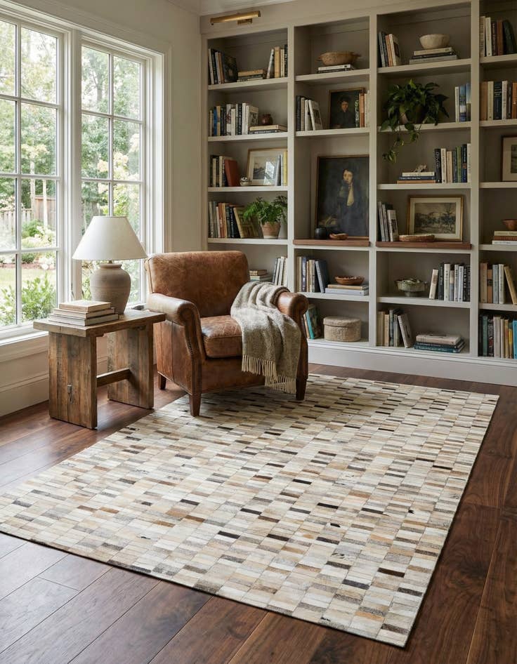 Detail image of 5' 1 x 7' 11 Cowhide Stocks Rug