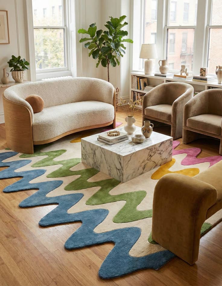 Detail image of 7' 10 x 10' Happy Rugs Wavy Wool