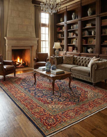 6' 9 x 10' 4 Kashan Wool Rug