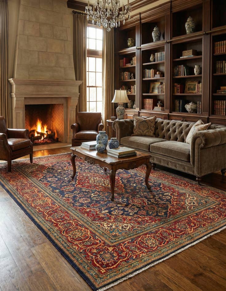 Detail image of 6' 9 x 10' 4 Kashan Wool Rug