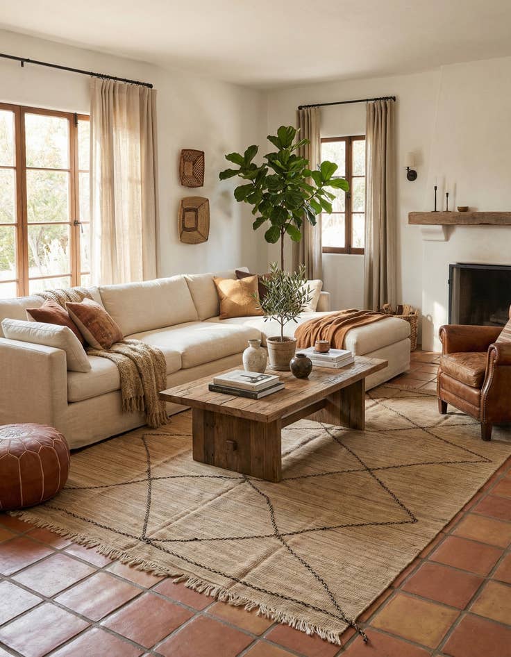 Detail image of 6' 9 x 9' 8  Hand Knotted Moroccan Wool Rug