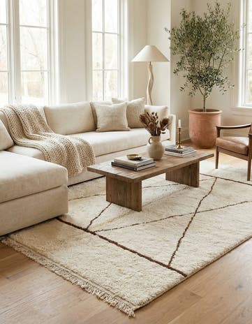 6' 10 x 9' 2 Hand Knotted Moroccan Wool Rug