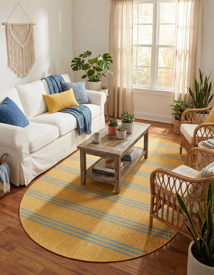 Detail image of 7' 10 x 10'  Washable Jill Zarin Anguilla Indoor / Outdoor Oval Rug