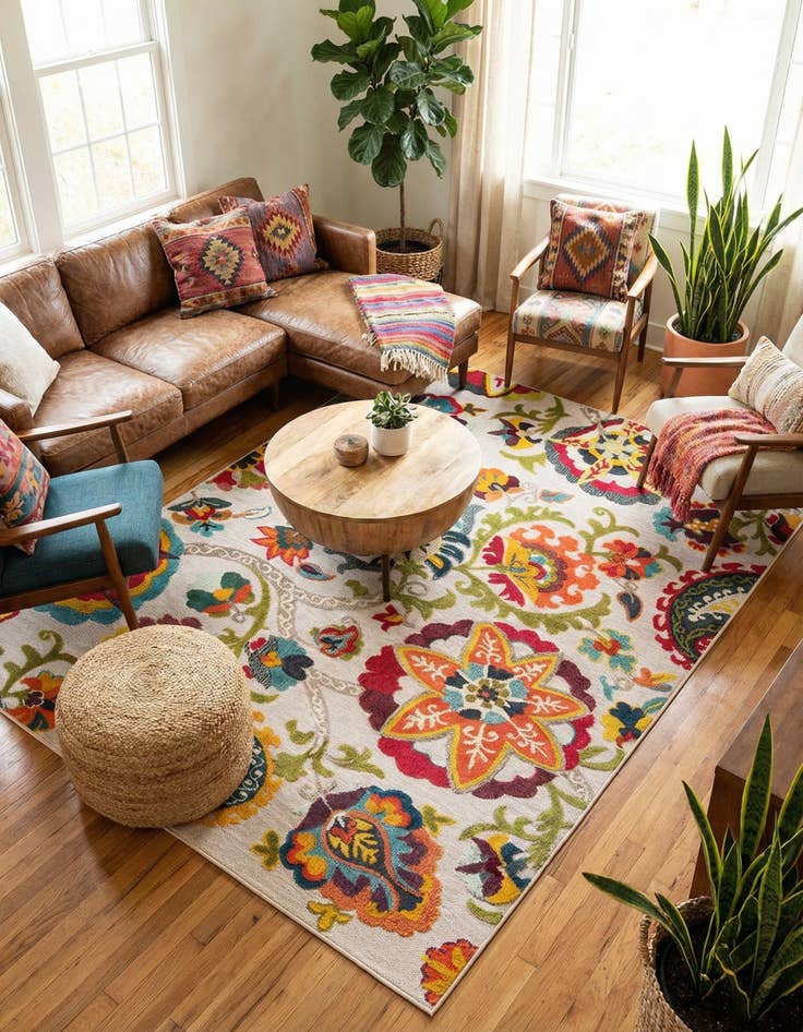 Detail image of 7' 10 x 10' Easy-Clean Casablanca Indoor / Outdoor Rug