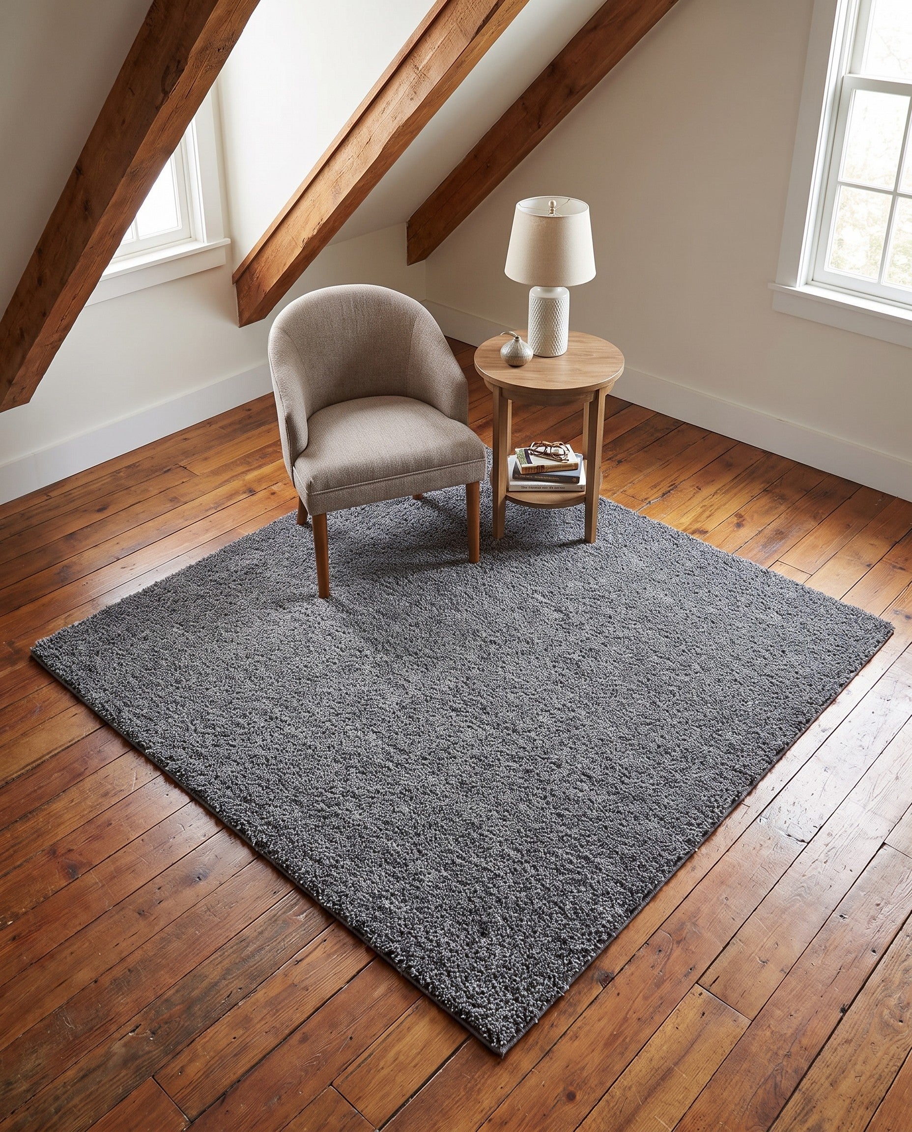 5' x 5' Soft Solid Shag Square Rug