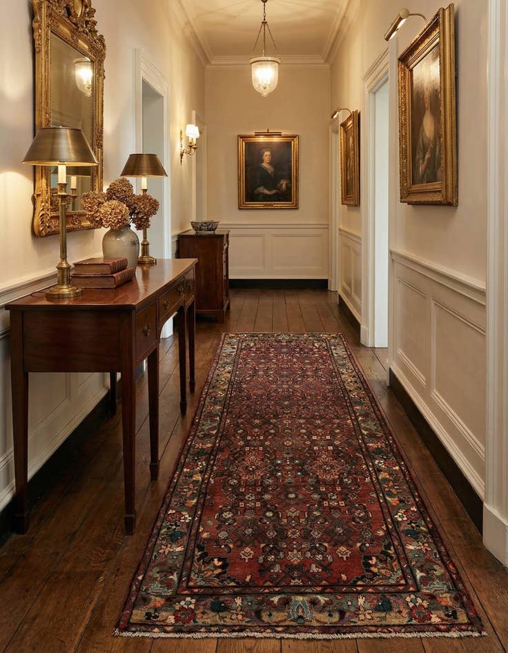 Detail image of 3' 8 x 10' Ardabil Wool Runner Rug