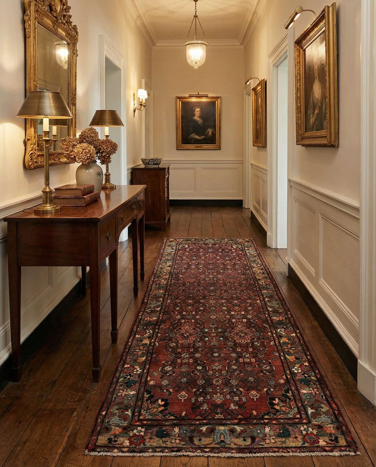 3' 8 x 10' Ardabil Wool Runner Rug