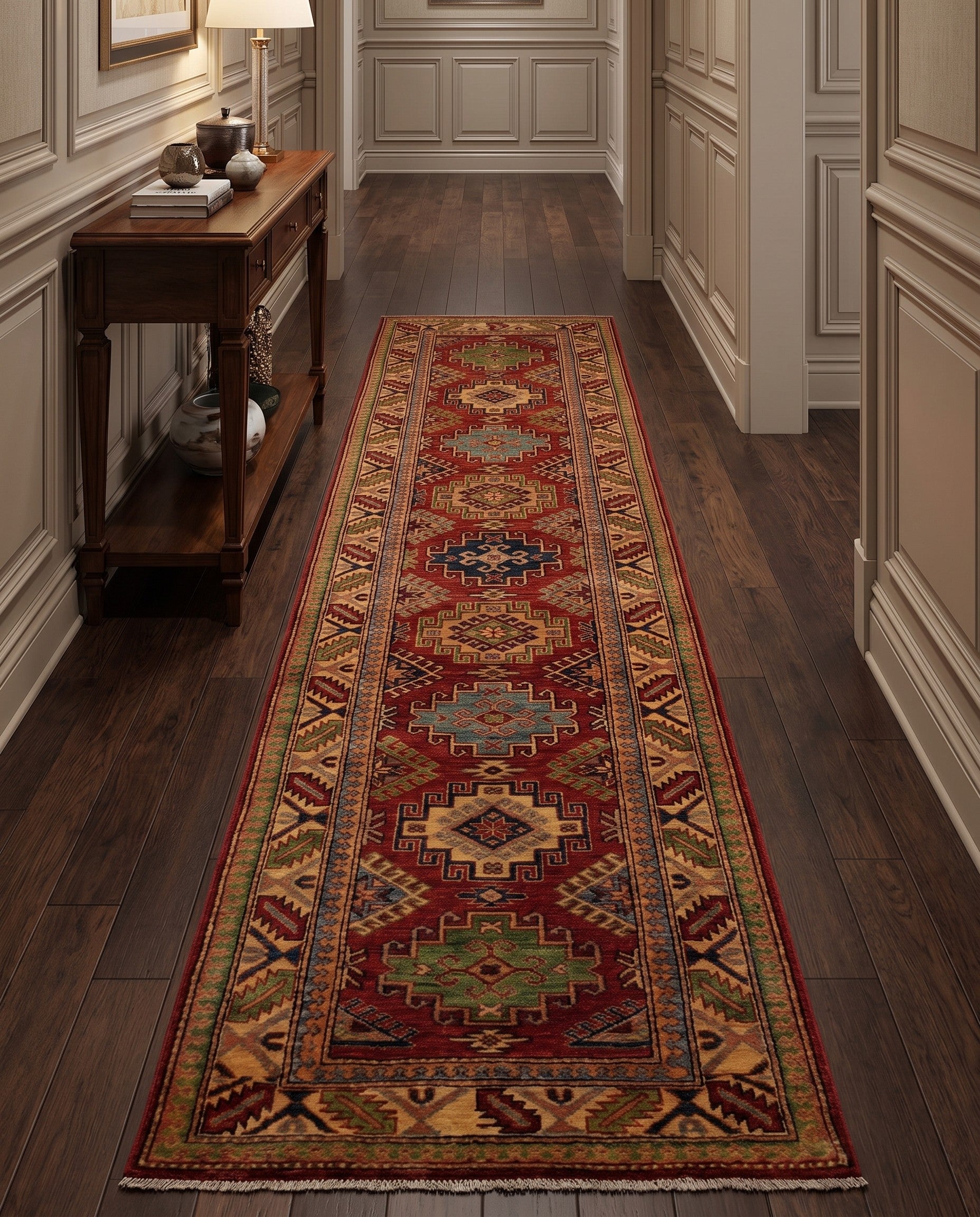 2' 7 x 10' 6 Hand Knotted Kazak Runner Rug