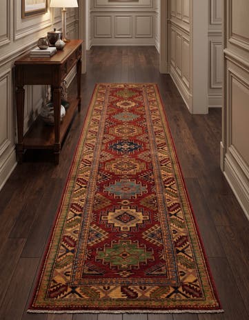 2' 7 x 10' 6 Hand Knotted Kazak Runner Rug