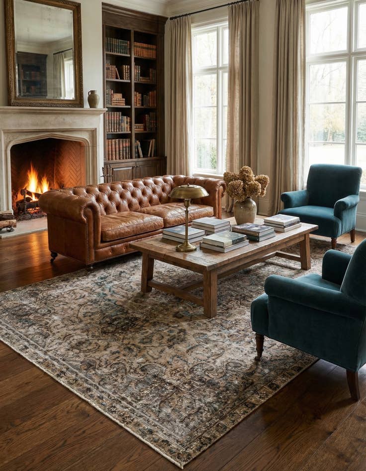 Detail image of 6' 7 x 10' 6  Hand Knotted Ultra Vintage Persian Wool Rug