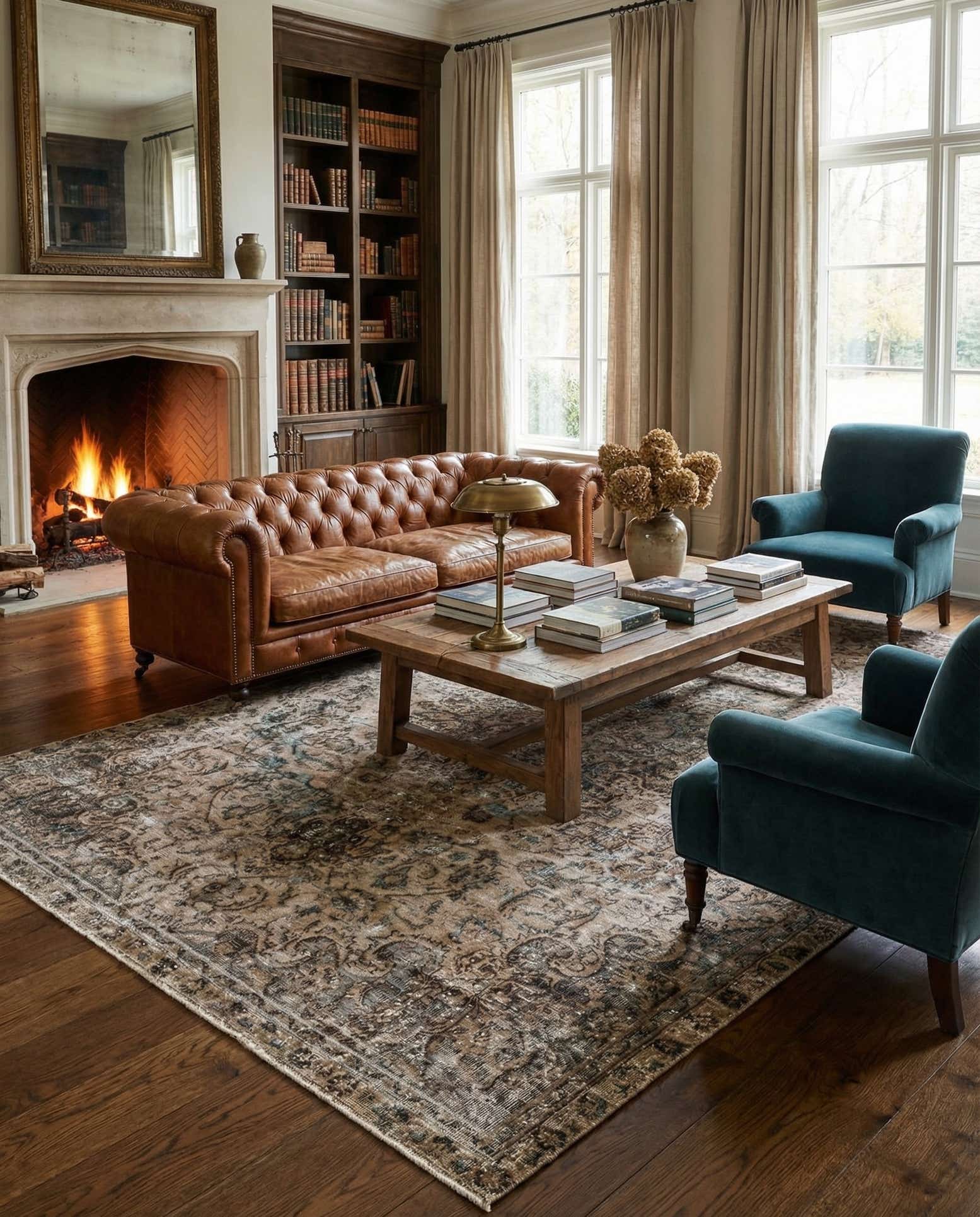 6' 7 x 10' 6 Hand Knotted Ultra Vintage Persian Wool Rug