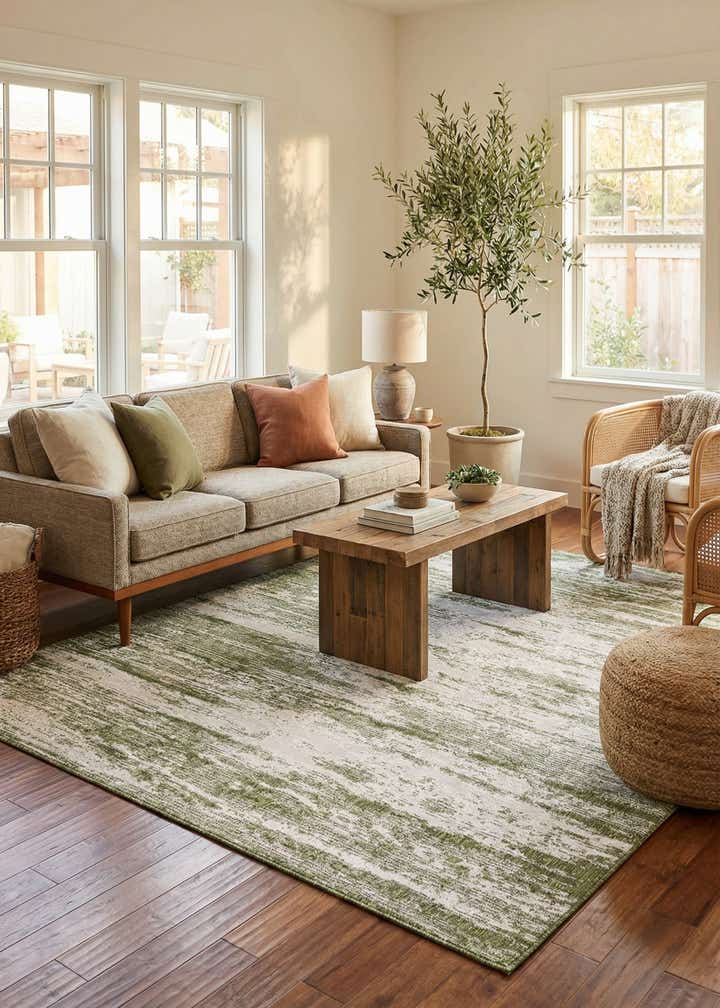7' 10 x 11' Easy-Clean Modern Indoor / Outdoor Rug