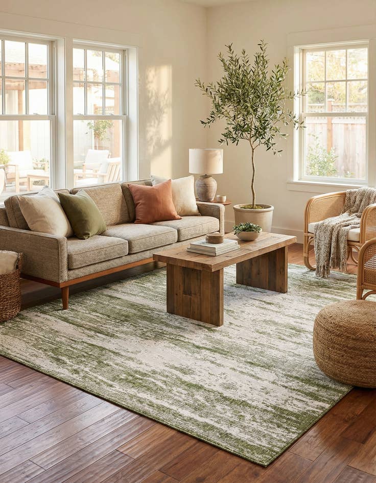 Detail image of 7' 10 x 11'  Washable Modern Indoor / Outdoor Rug