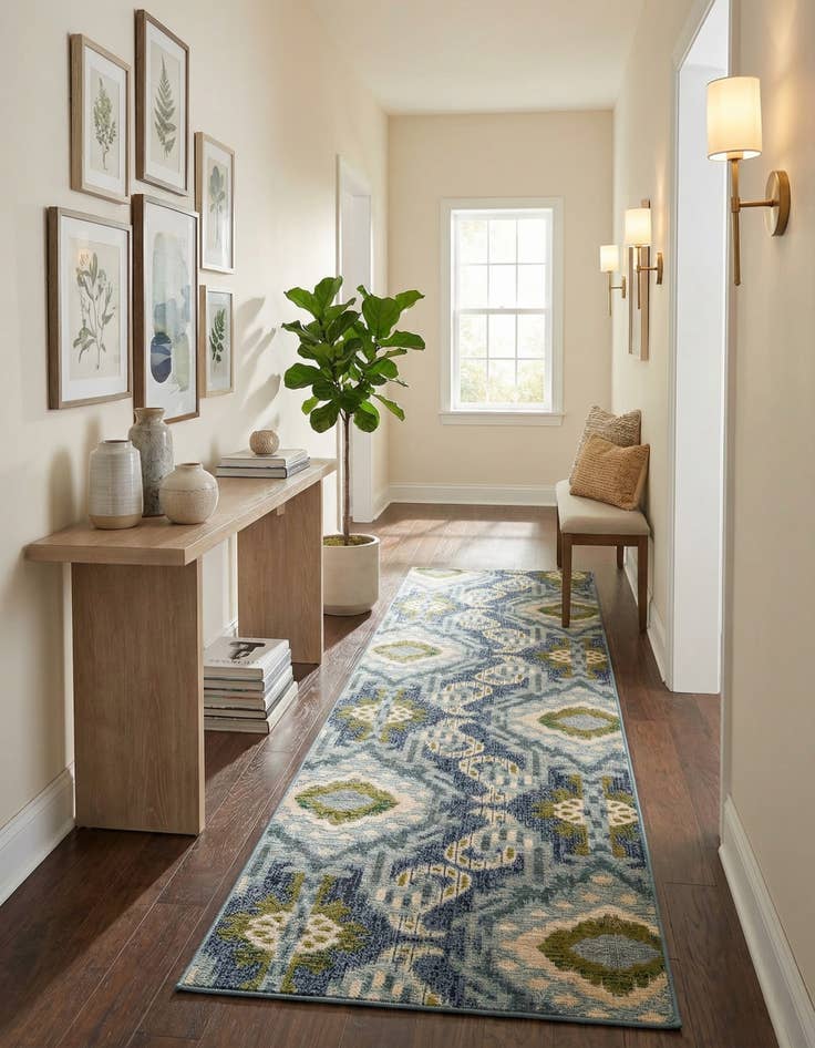 Detail image of 2' 7 x 12' Easy-Clean Modern Indoor / Outdoor Runner Rug