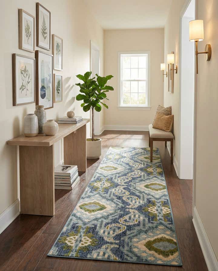 2' 7 x 12' Easy-Clean Modern Indoor / Outdoor Runner Rug