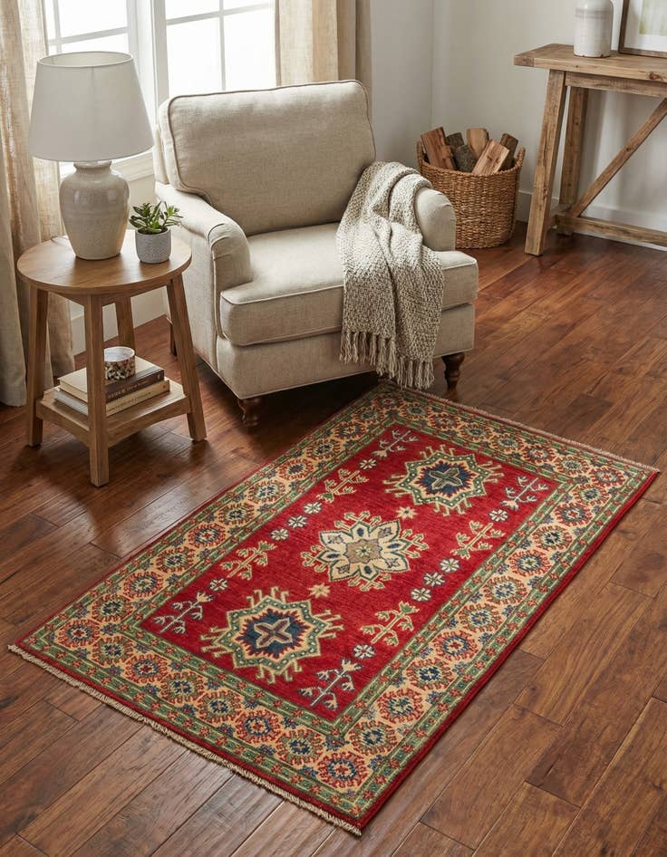 Detail image of 2' 8 x 4' 2  Hand Knotted Kazak Rug