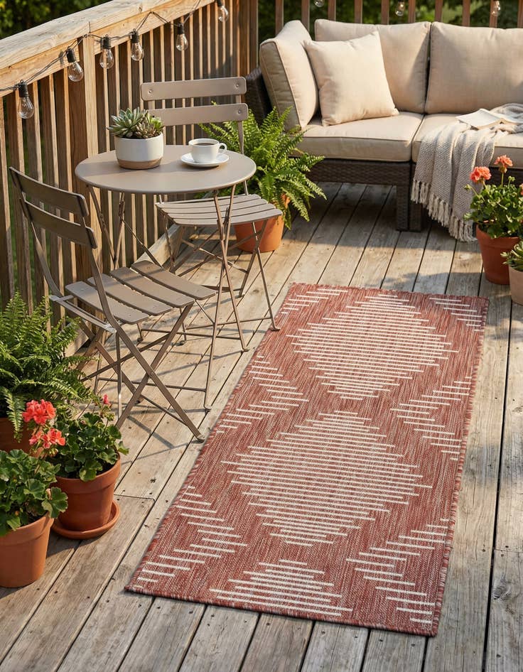 Detail image of 2' x 4'  Washable Modern Indoor / Outdoor Runner Rug