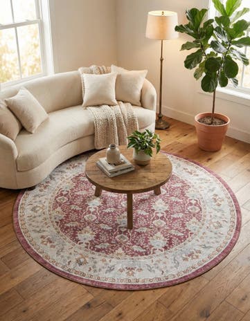 7' 10 x 7' 10 Washable Timeless Round Rug