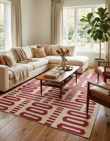 6' 5 x 9' 6 Hand Woven Kilim Modern Wool Rug