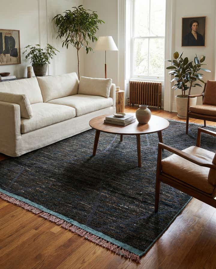 6' 1 x 9' 7 Hand Knotted Moroccan Wool Rug