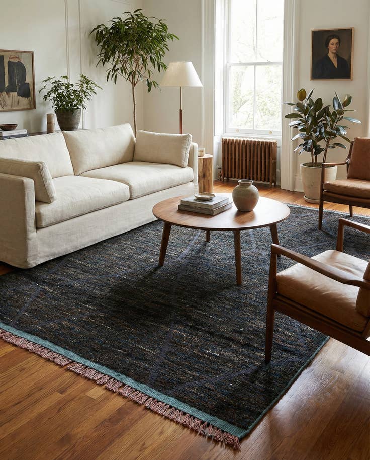Detail image of 6' 1 x 9' 7 Hand Knotted Moroccan Wool Rug