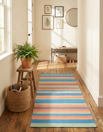 2' x 5' 1 Hand Woven Flatweave Cotton Dhurrie Runner Rug