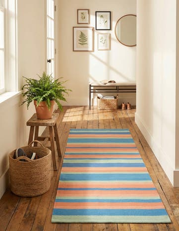 2' x 5' 1 Hand Woven Flatweave Cotton Dhurrie Runner Rug