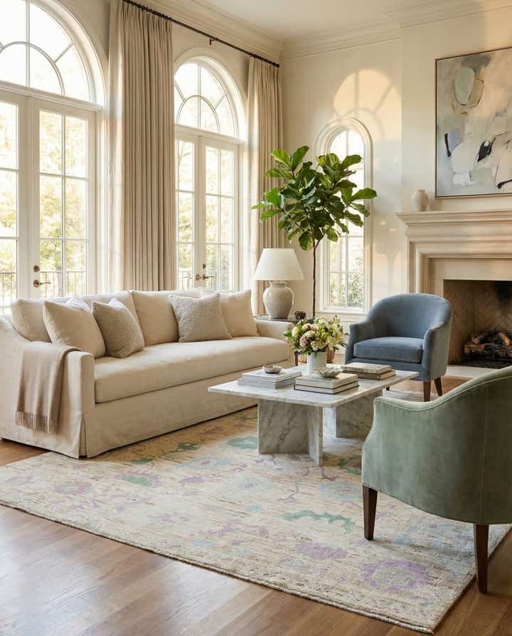 9' 2 x 11' 10 Hand Knotted Oushak Wool Rug
