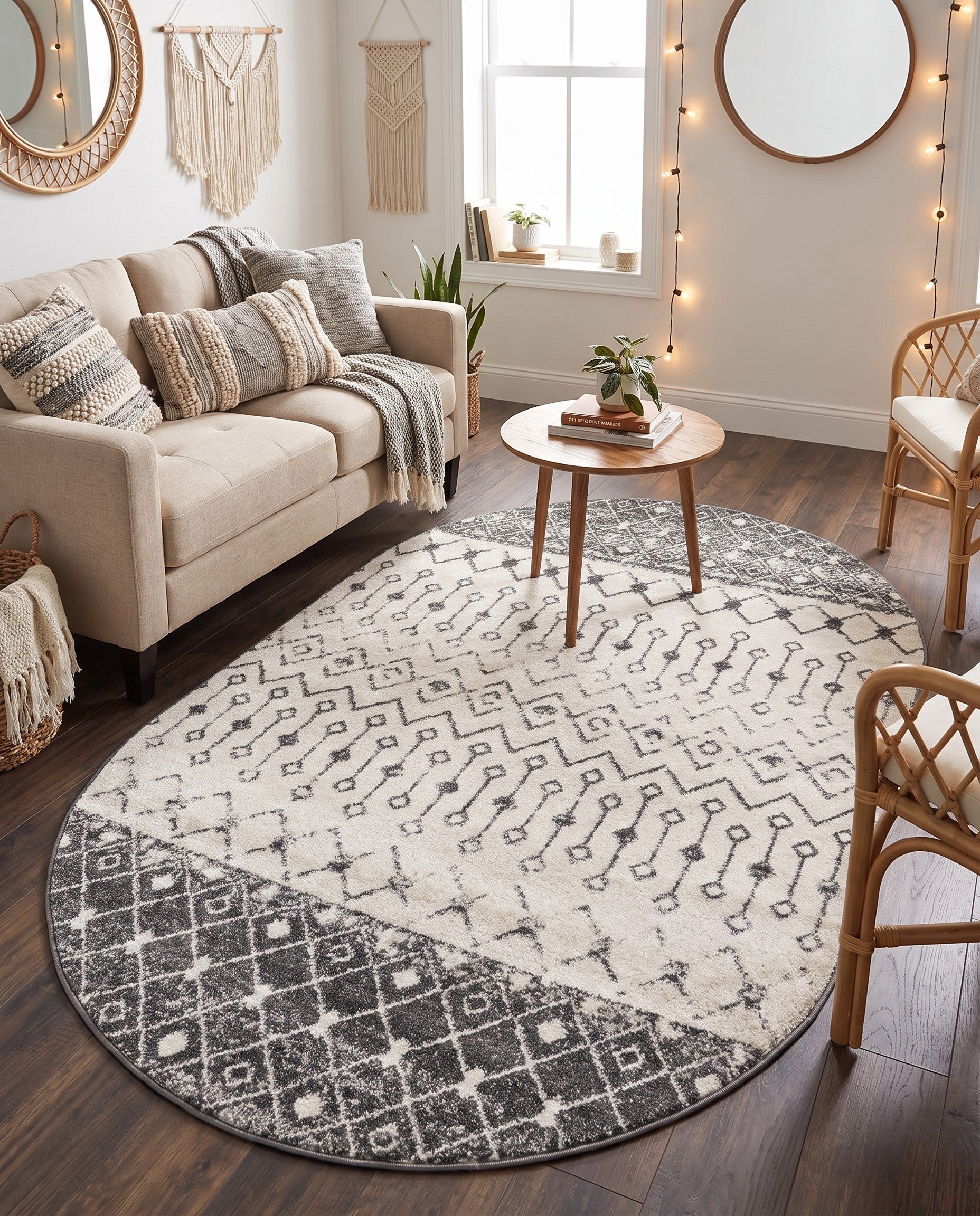 5' 3 x 8' Moroccan Trellis Oval Rug
