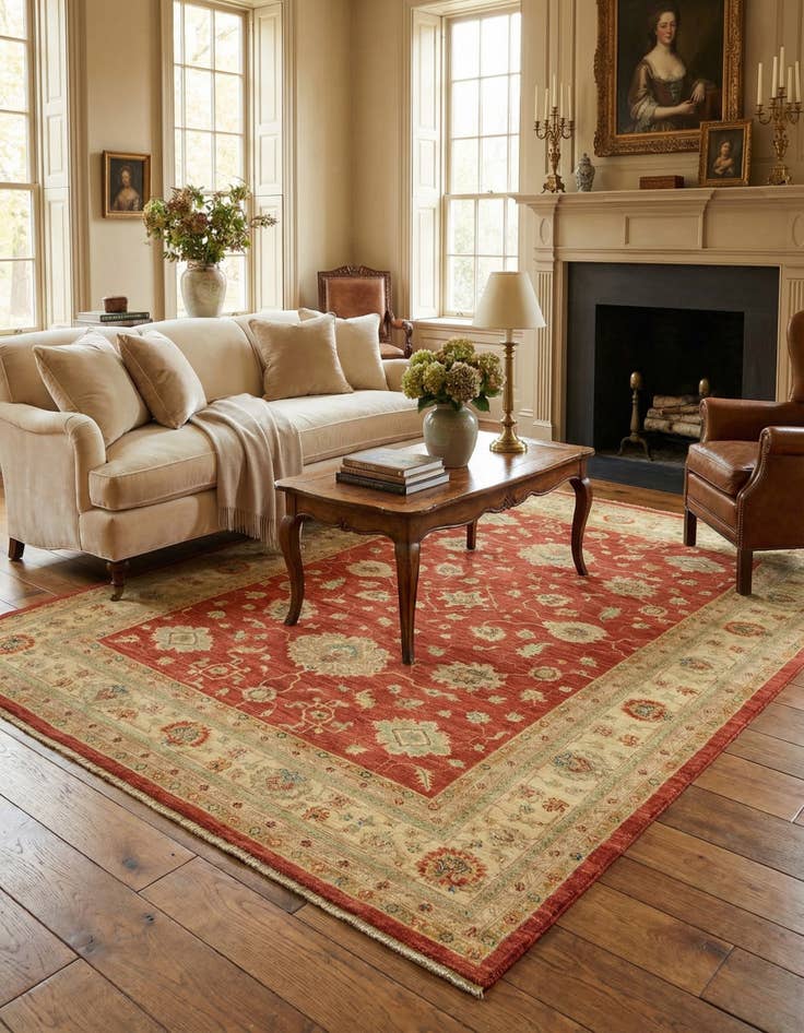 Detail image of 5' 9 x 7' 8 Hand Knotted Peshawar Ziegler Rug