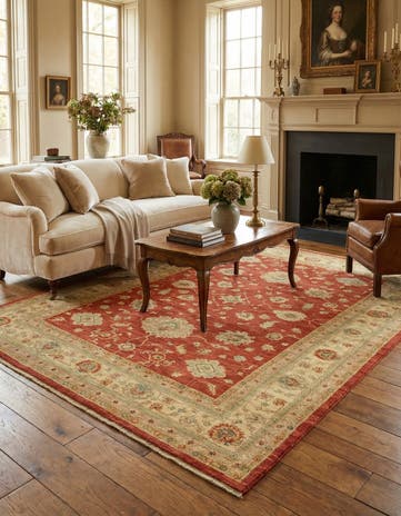 5' 9 x 7' 8 Hand Knotted Peshawar Ziegler Rug