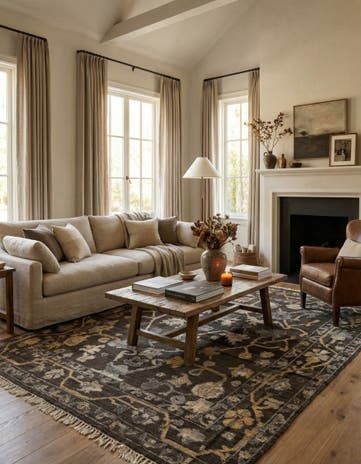 8' x 10' 3 Hand Knotted Oushak Wool Rug