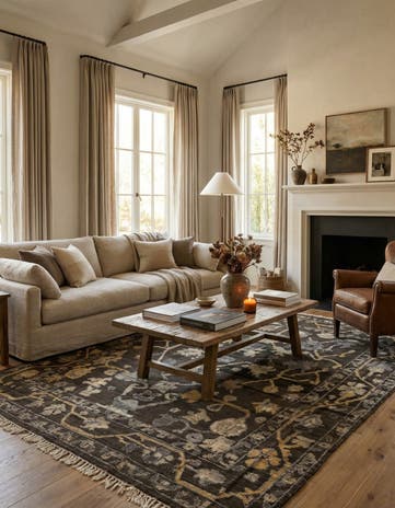 8' x 10' 3 Hand Knotted Oushak Wool Rug