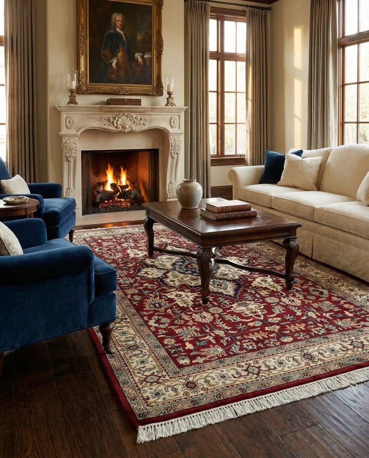 Detail image of 4' 3 x 7' Hand Knotted Joshaghan Wool Rug