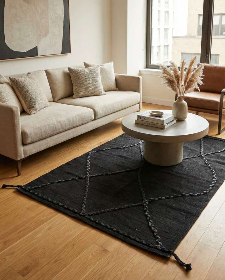 3' 4 x 4' 9 Hand Woven Kilim Modern Wool Rug