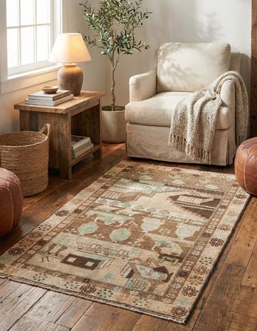3' 5 x 5' 10 Hand Knotted Ultra Vintage Persian Wool Rug