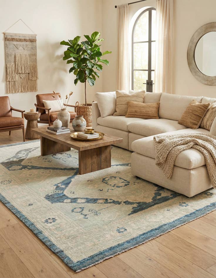 Detail image of  8' x 9' 10  Hand Knotted Moroccan Wool Rug