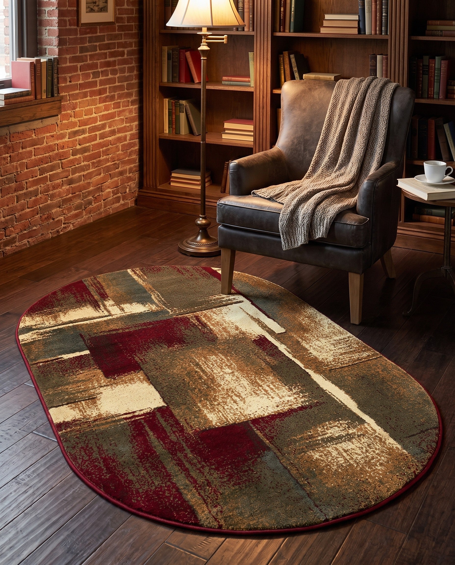 3' 1 x 5' 3 Coffee Shop Oval Rug
