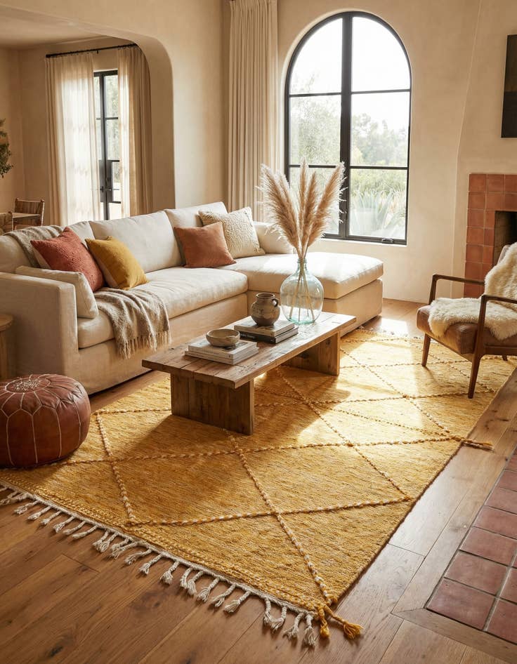 Detail image of 6' x 9' 8 Hand Knotted Moroccan Wool Rug